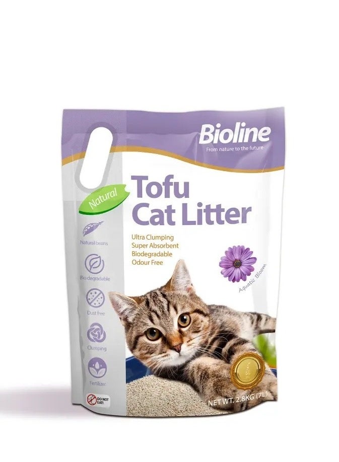 بايولاين رمل قطط من التوفو 7 لتر - برائحة الأزهار المائية - Image 1